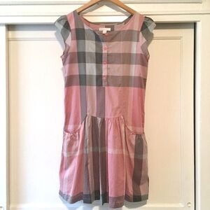 Burberry Pink and Gray Plaid Dress